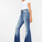 Kancan High Rise Wide Waistband Flare Jeans