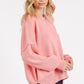 Mittoshop Side Slit Round Neck Drop Shoulder Sweater