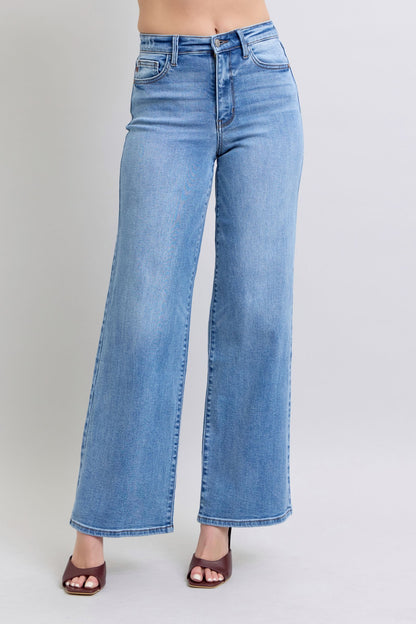 Judy Blue Full Size Wide Leg Jeans with Pockets